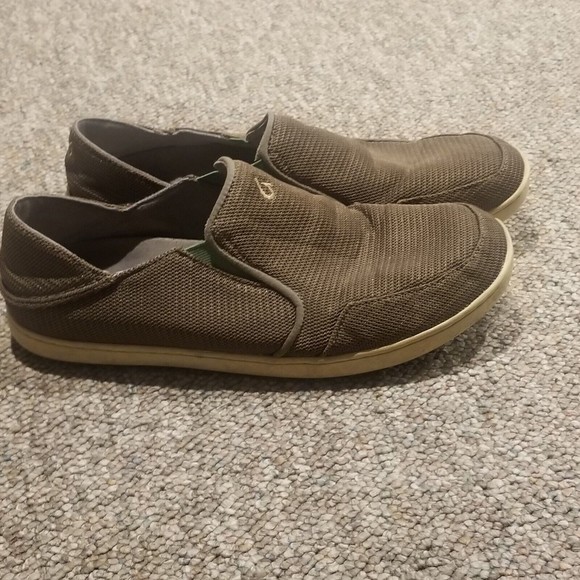 OluKai  Mens US 10 Shoes NOHEA MESH Tan Brown Slip-on Drop Heel Boat Loafers main image 10